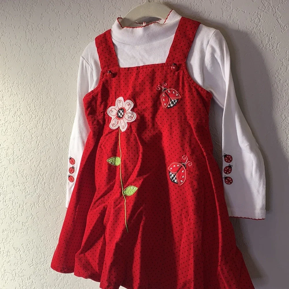 Blueberi boulevard lady bug corduroy Dress
